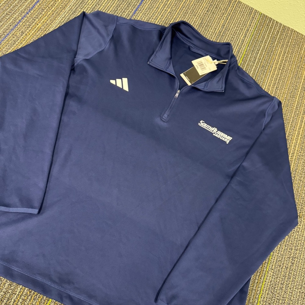 Adidas 1/2 Zip Golf Pullover Mens 2XL Navy Blue NWT South Alabama Jaguars Logo